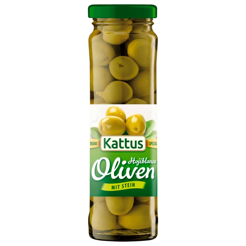 Kattus Spanische große Oliven mit Stein 85g